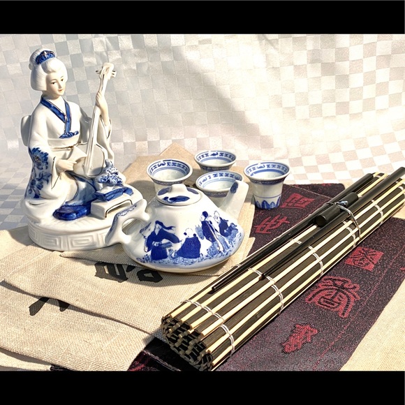 Asian kit with Geisha, tea cups teapot and more... - Picture 2 of 16